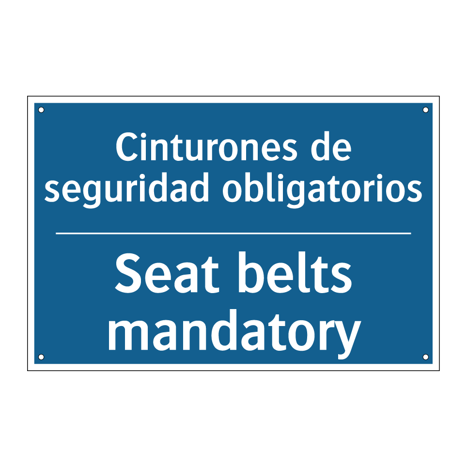 Cinturones de seguridad obligatorios /.../ - Seat belts mandatory