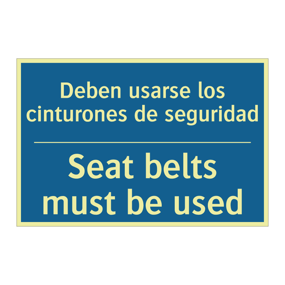 Deben usarse los cinturones de  /.../ - Seat belts must be used