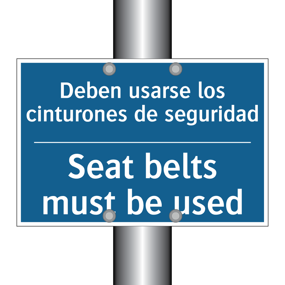 Deben usarse los cinturones de  /.../ - Seat belts must be used