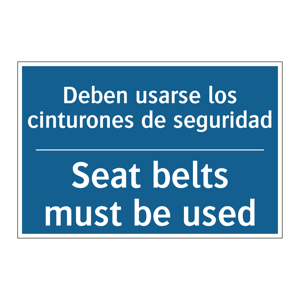 Deben usarse los cinturones de  /.../ - Seat belts must be used