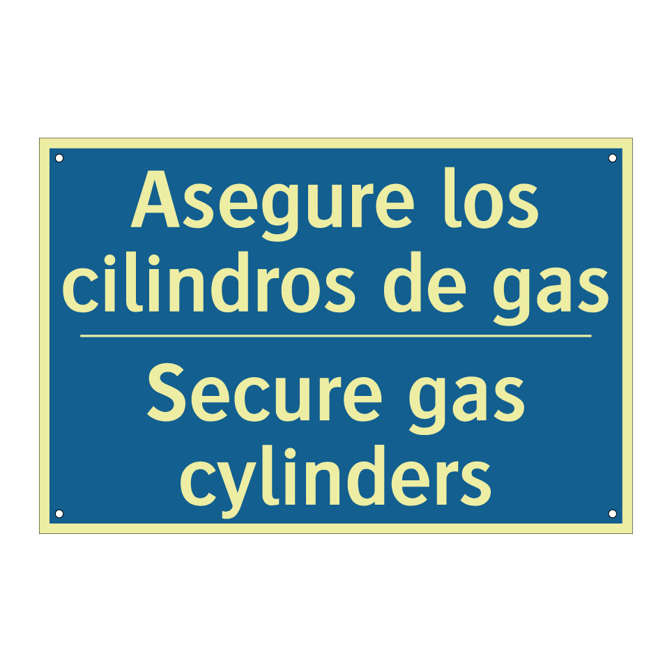 Asegure los cilindros de gas - Secure gas cylinders