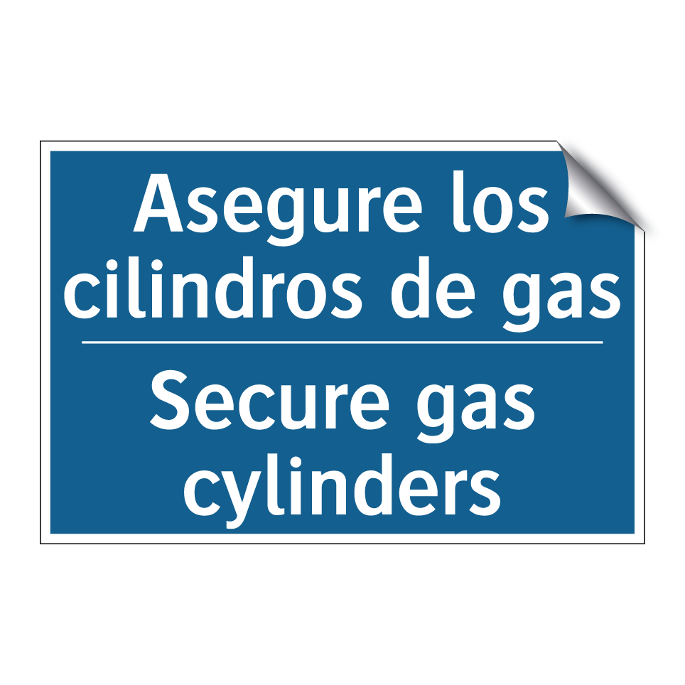 Asegure los cilindros de gas - Secure gas cylinders
