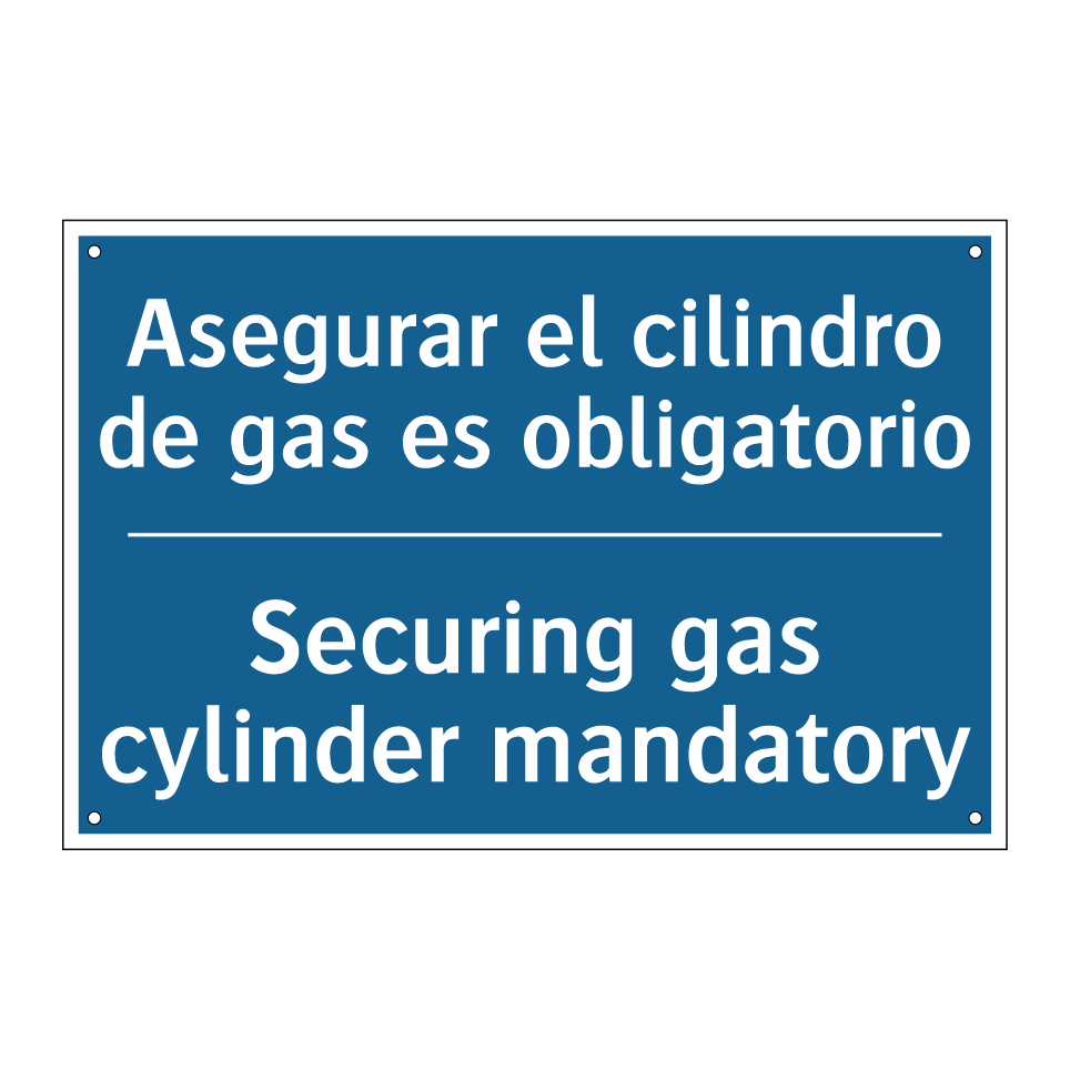 Asegurar el cilindro de gas es  /.../ - Securing gas cylinder mandatory /.../