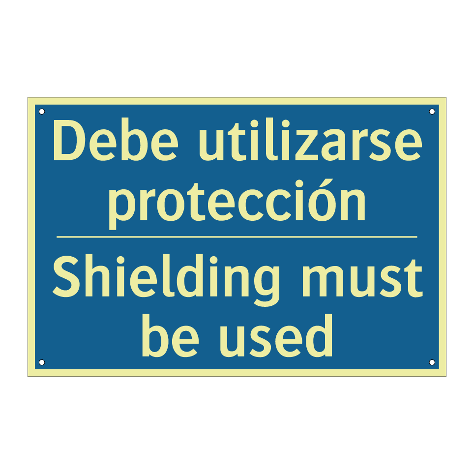 Debe utilizarse protección - Shielding must be used