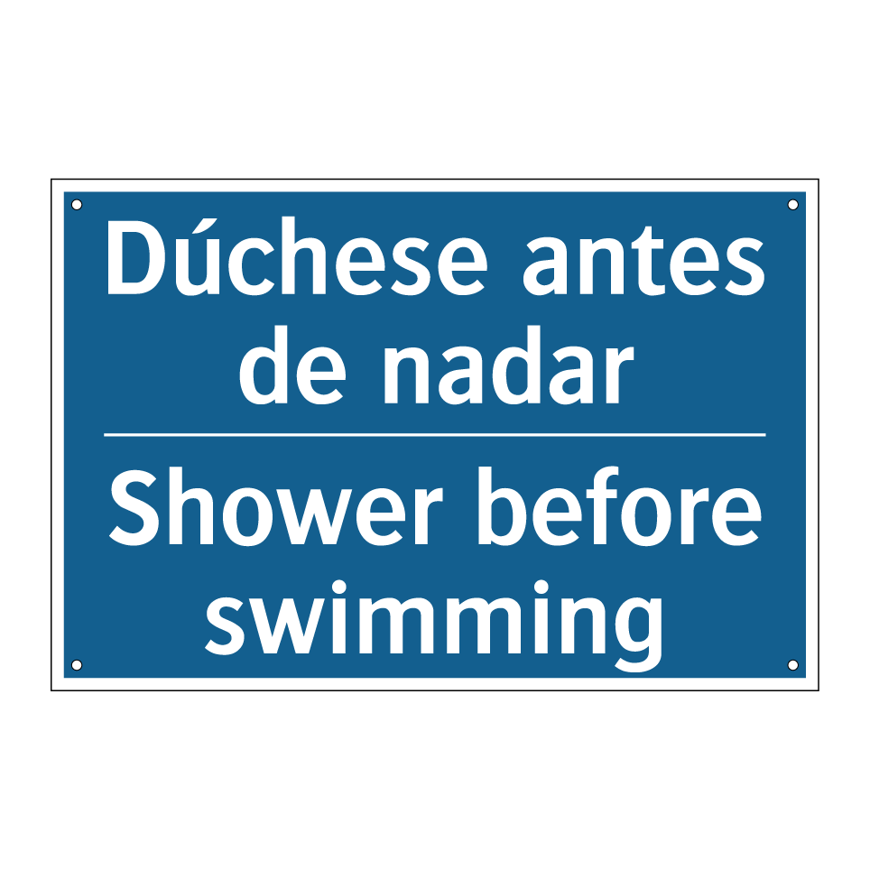 Dúchese antes de nadar - Shower before swimming
