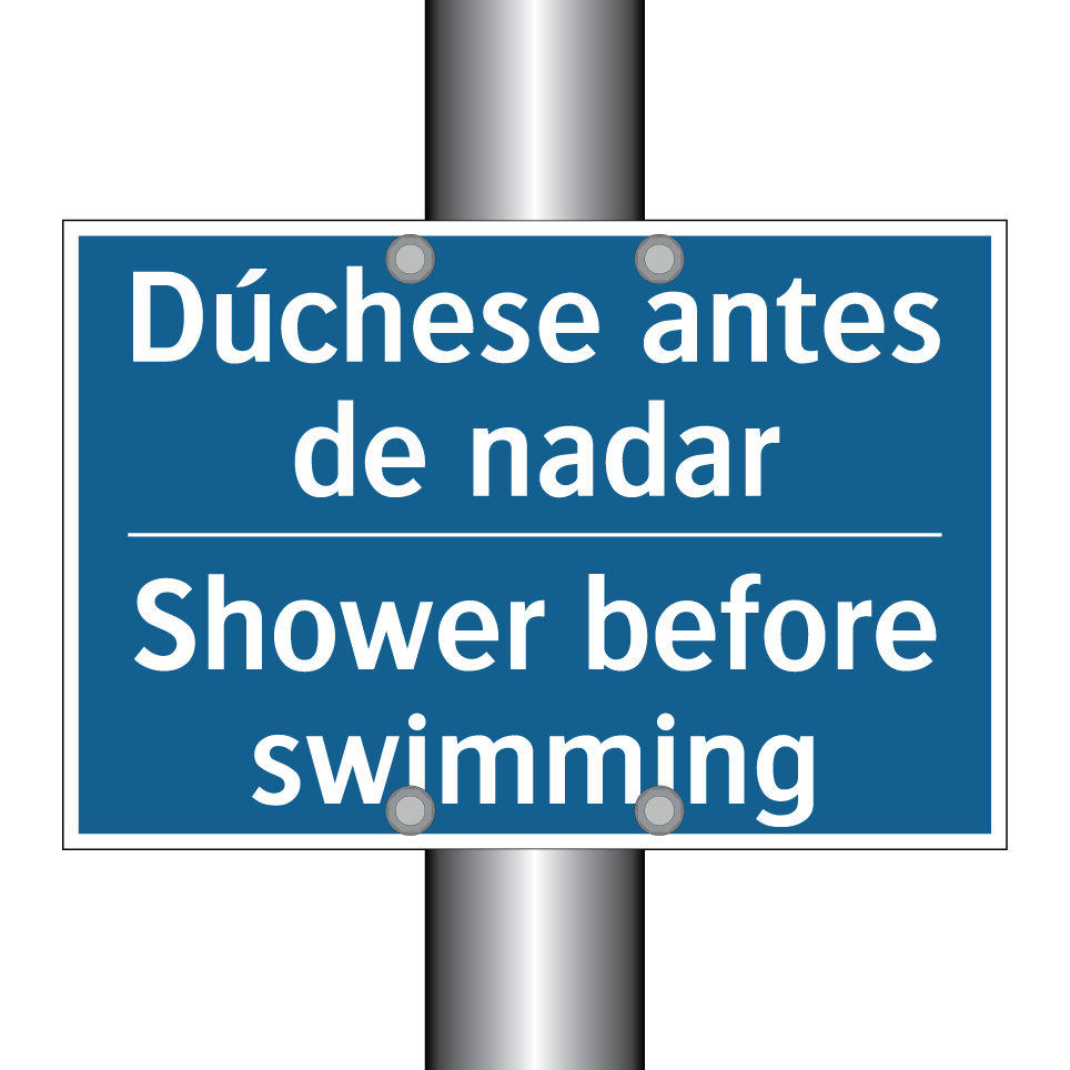 Dúchese antes de nadar - Shower before swimming