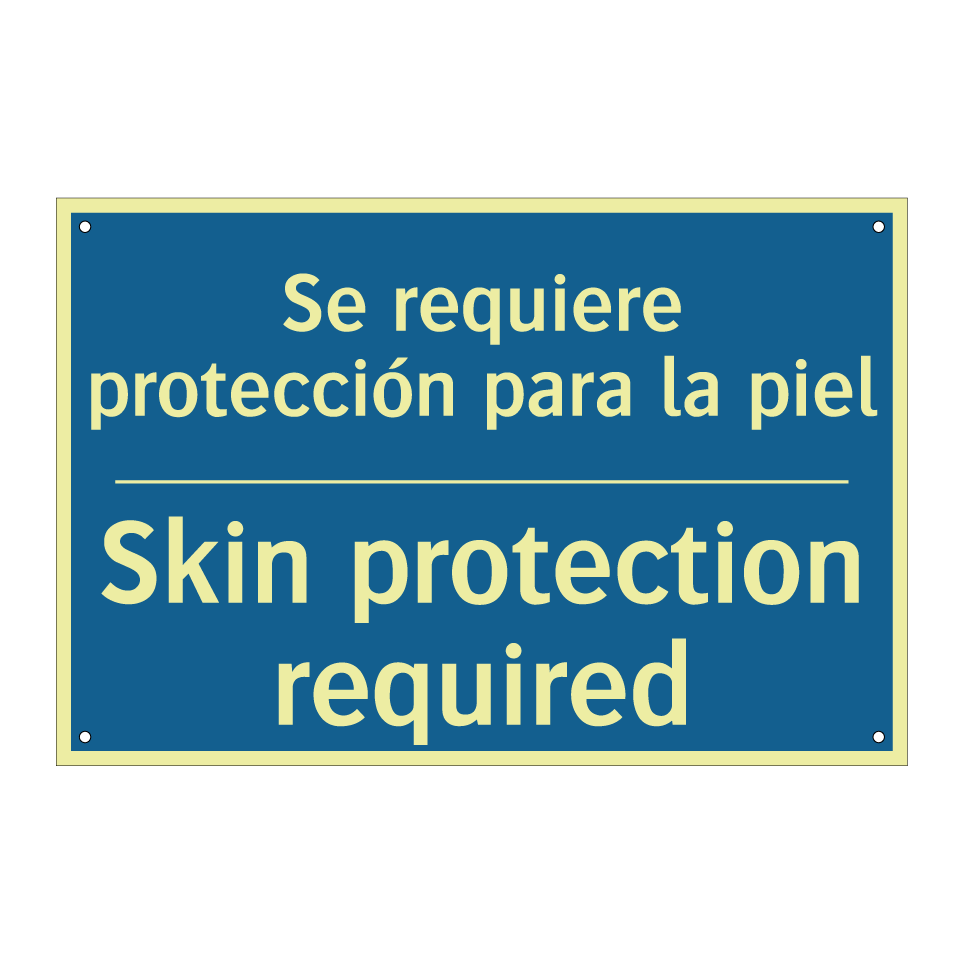 Se requiere protección para la  /.../ - Skin protection required
