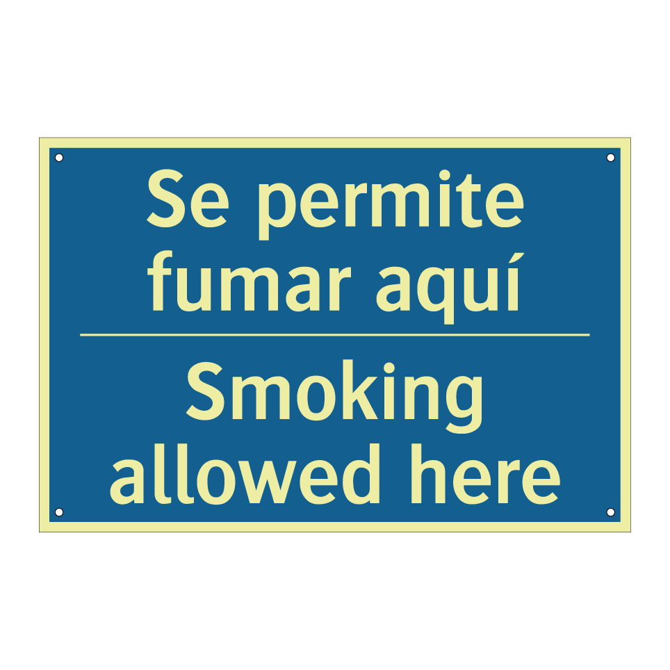 Se permite fumar aquí - Smoking allowed here