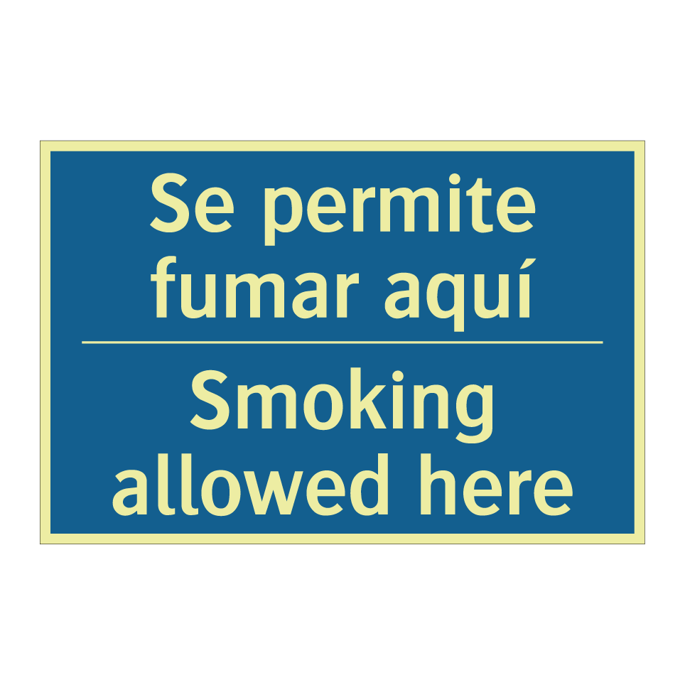 Se permite fumar aquí - Smoking allowed here