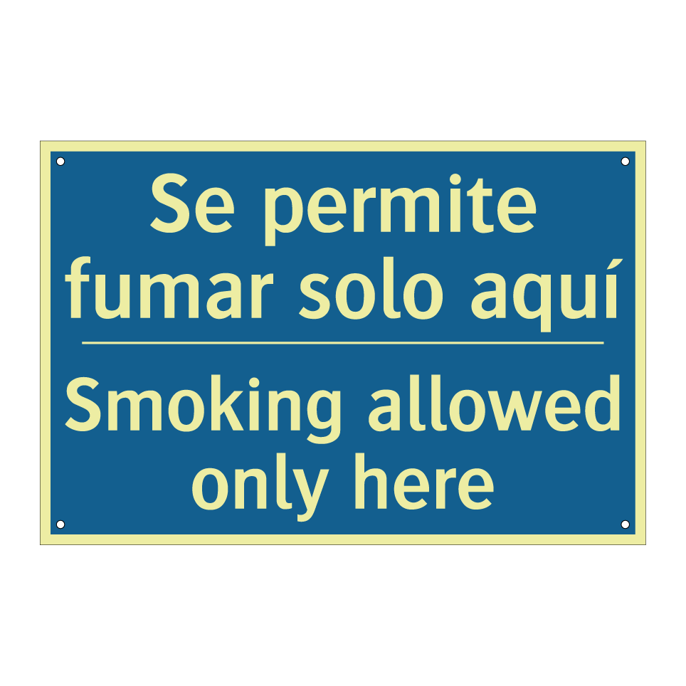 Se permite fumar solo aquí - Smoking allowed only here