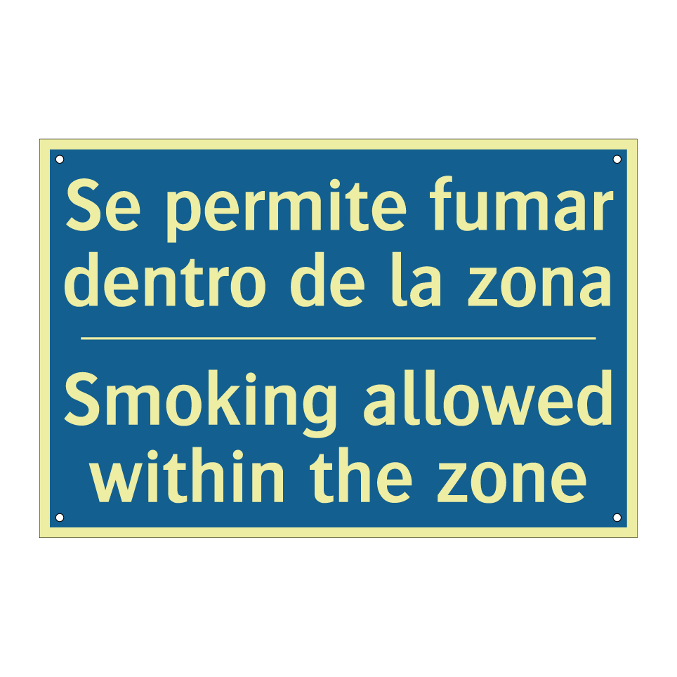 Se permite fumar dentro de la  /.../ - Smoking allowed within the zone /.../