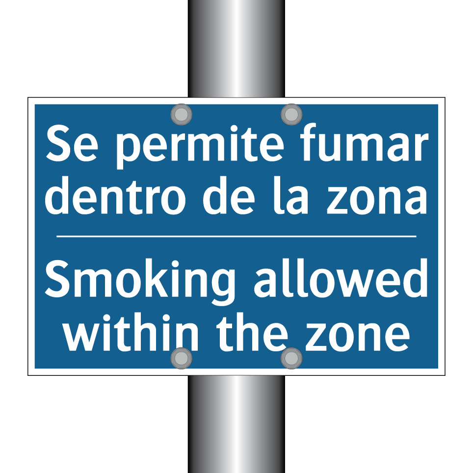 Se permite fumar dentro de la  /.../ - Smoking allowed within the zone /.../