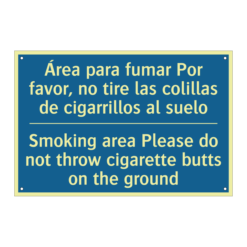 Área para fumar Por favor, no  /.../ - Smoking area Please do not throw  /.../
