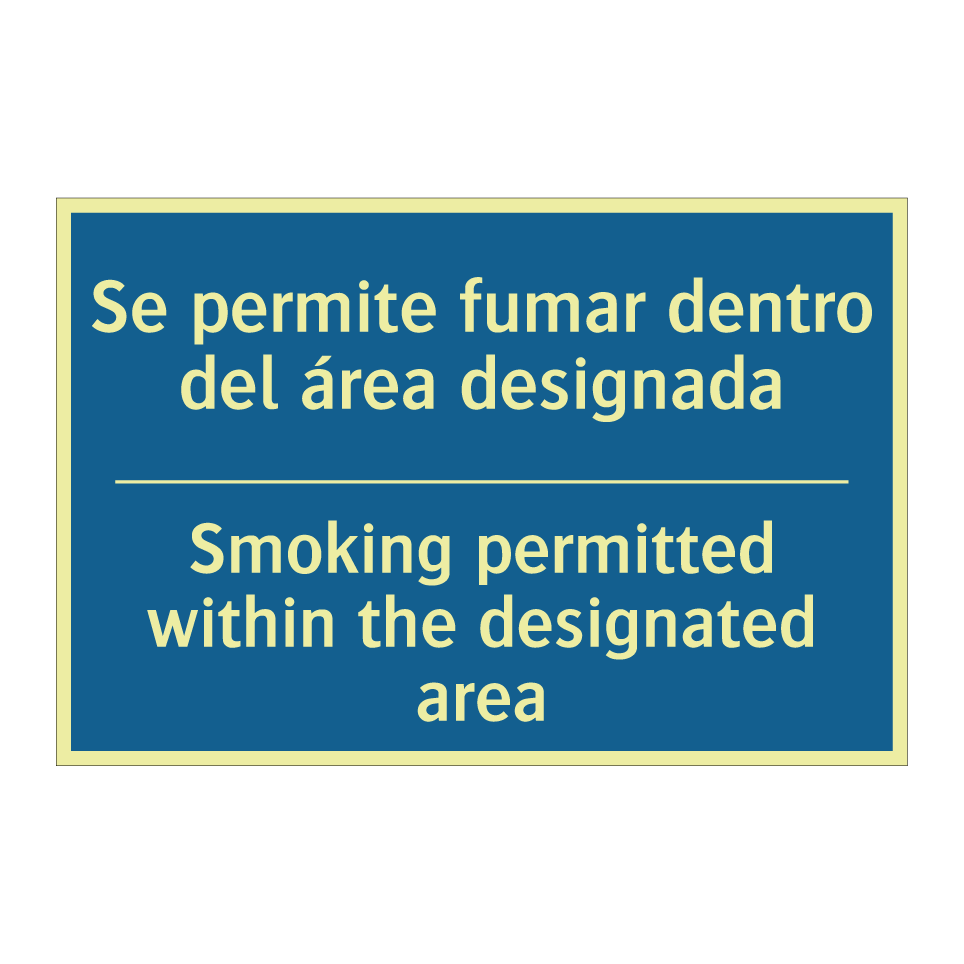 Se permite fumar dentro del área  /.../ - Smoking permitted within the designated  /.../
