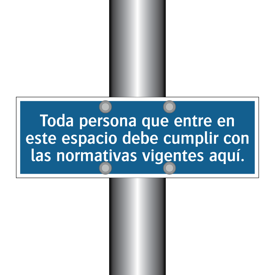 Toda persona que entre en este espacio debe cumplir con las normativas vigentes aquí.