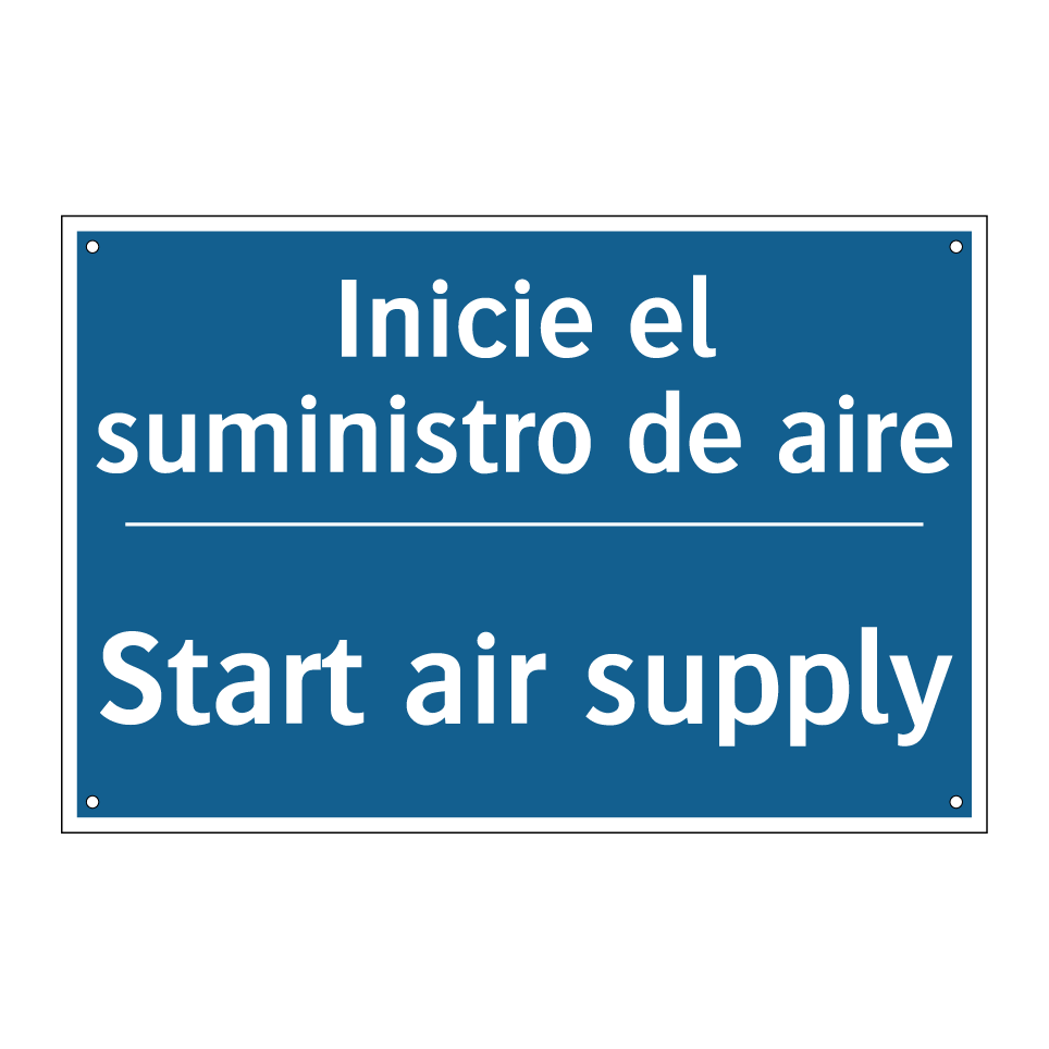 Inicie el suministro de aire - Start air supply