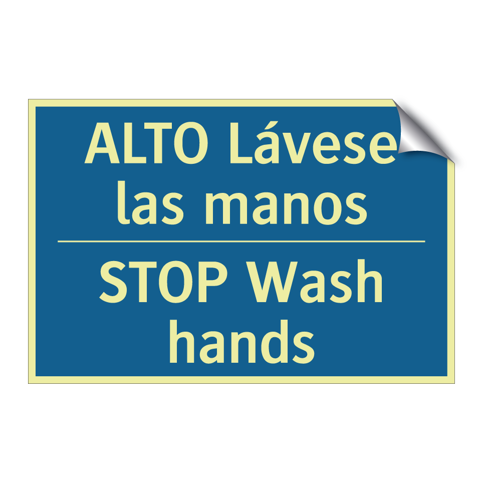 ALTO Lávese las manos - STOP Wash hands