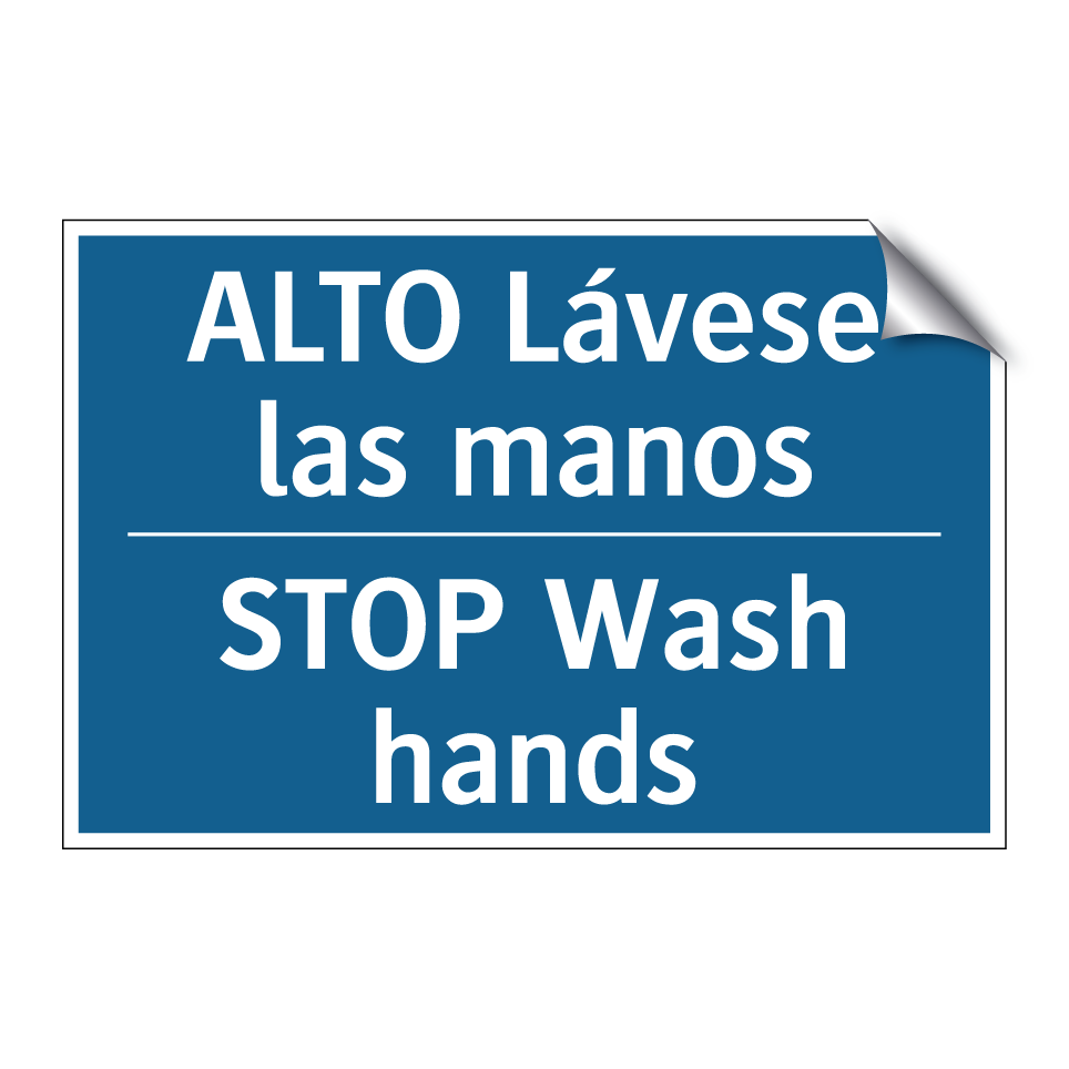 ALTO Lávese las manos - STOP Wash hands