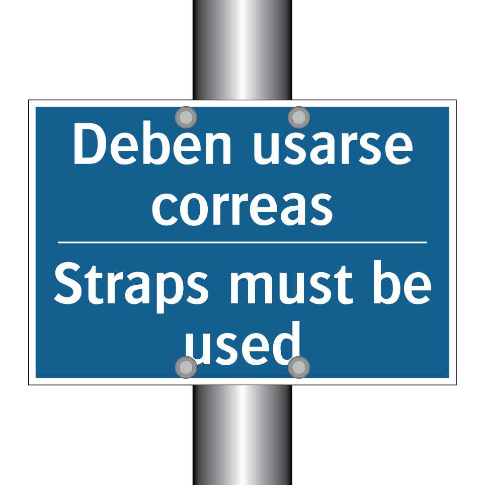 Deben usarse correas - Straps must be used