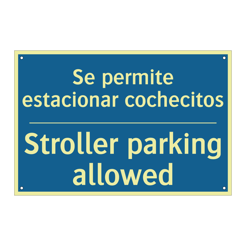 Se permite estacionar cochecitos /.../ - Stroller parking allowed