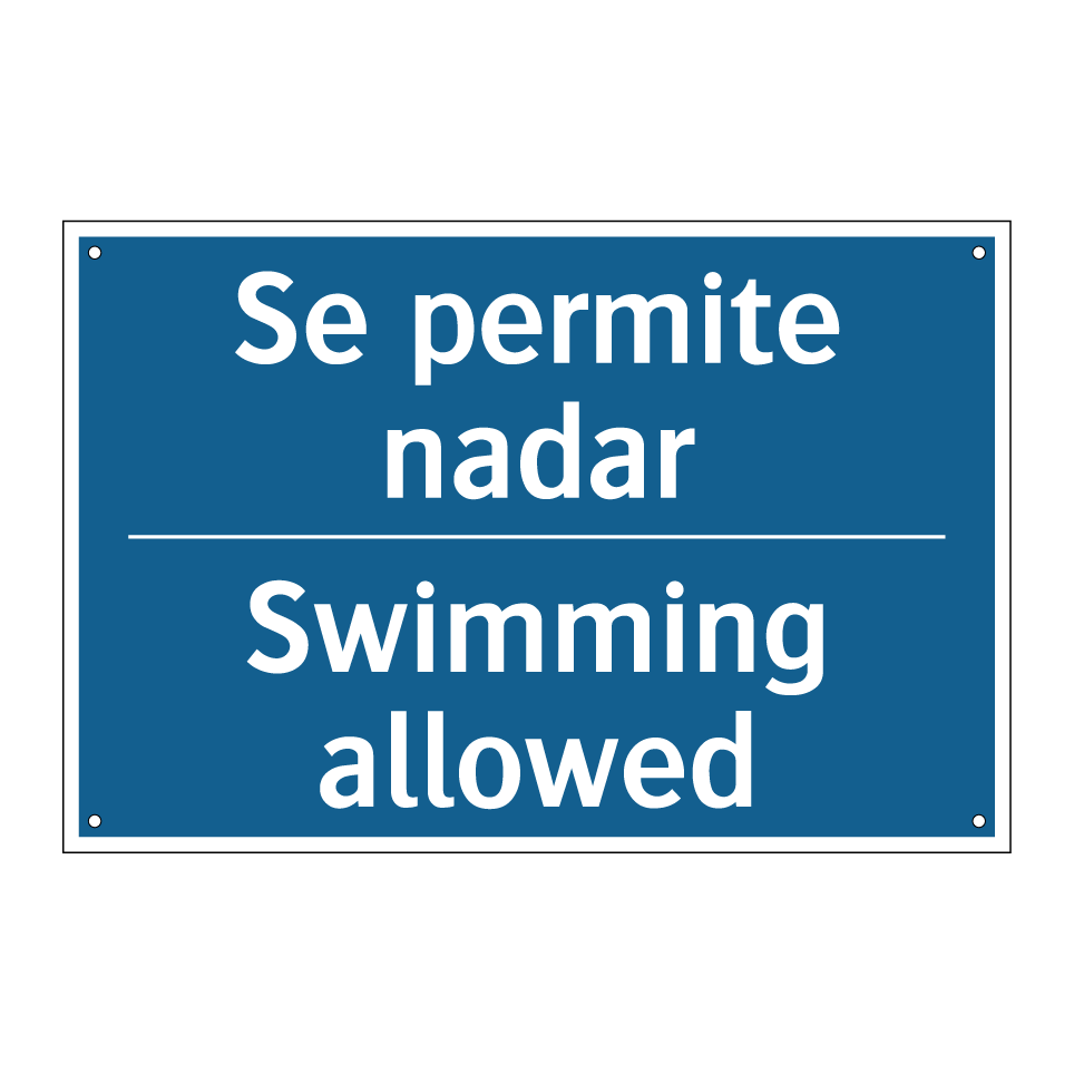 Se permite nadar - Swimming allowed