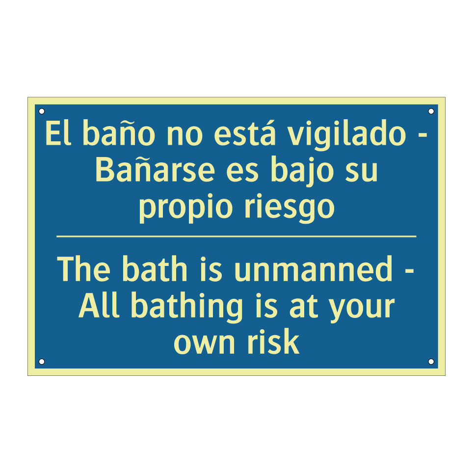 El baño no está vigilado - Bañarse  /.../ - The bath is unmanned - All bathing  /.../