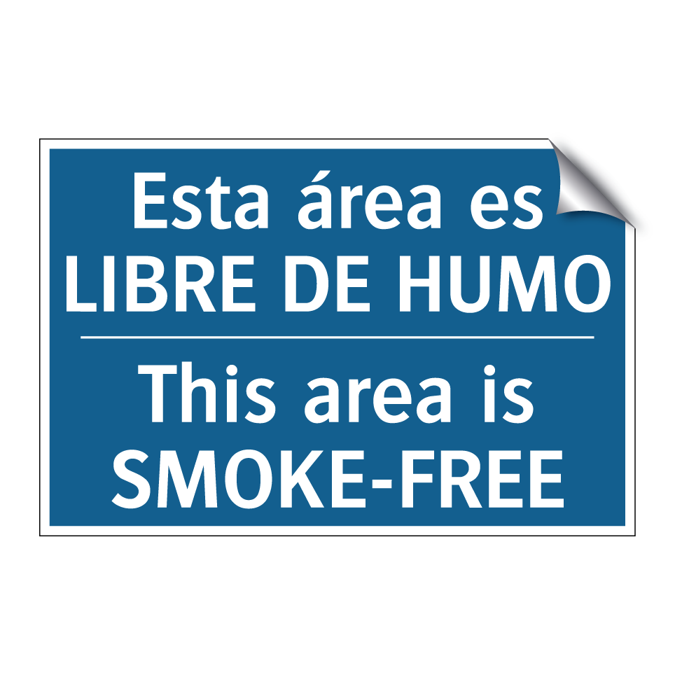 Esta área es LIBRE DE HUMO - This area is SMOKE-FREE