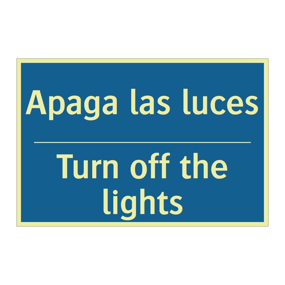 Apaga las luces - Turn off the lights