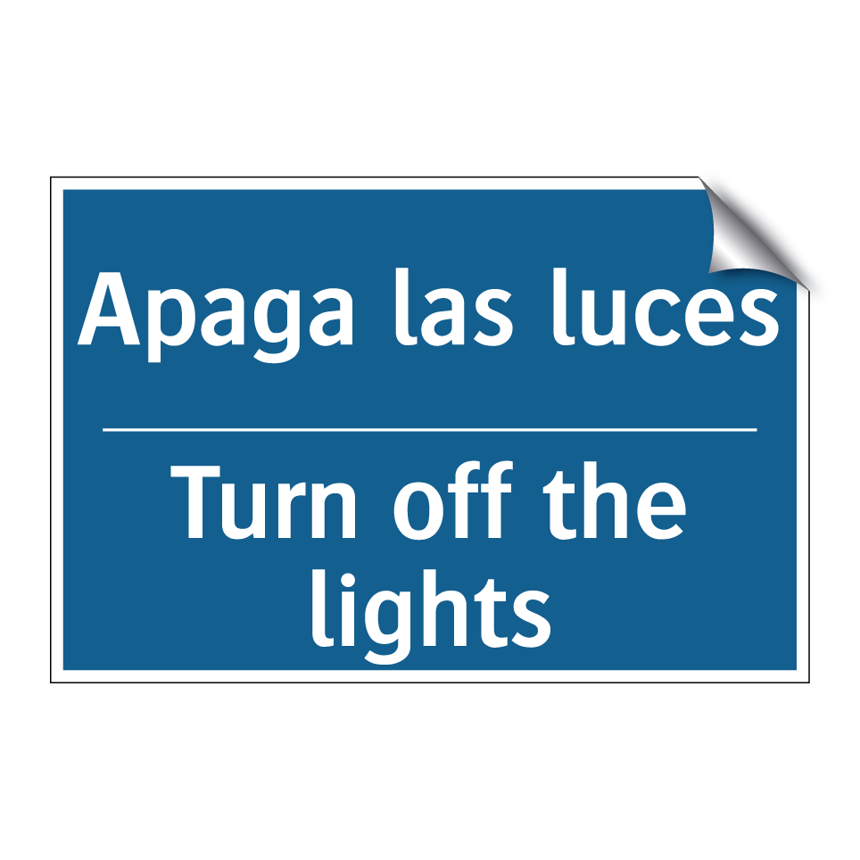 Apaga las luces - Turn off the lights