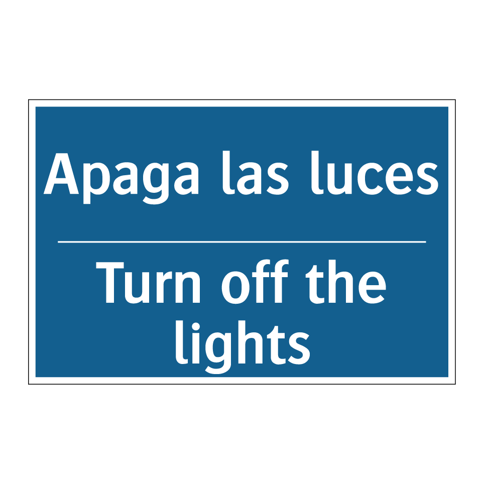 Apaga las luces - Turn off the lights