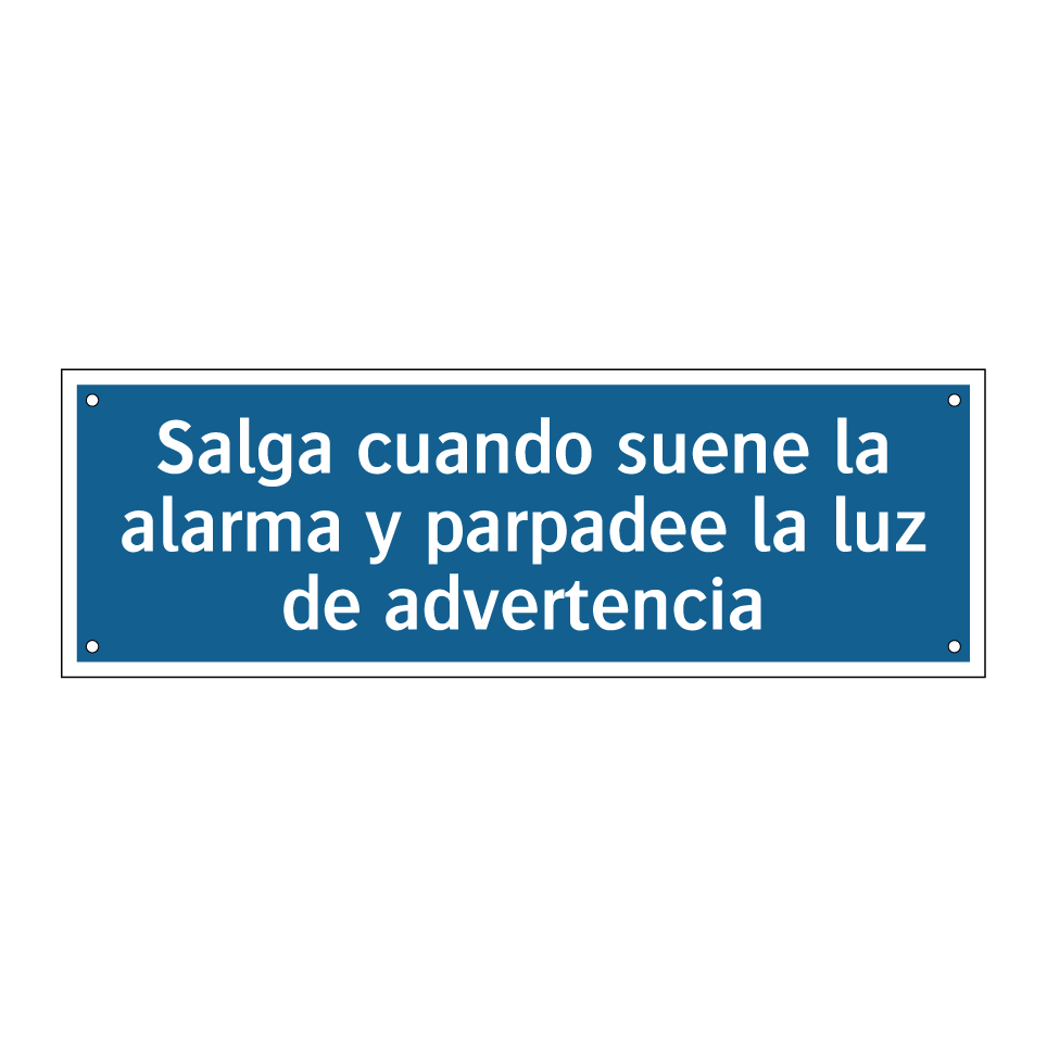 Salga cuando suene la alarma y parpadee la luz de advertencia
