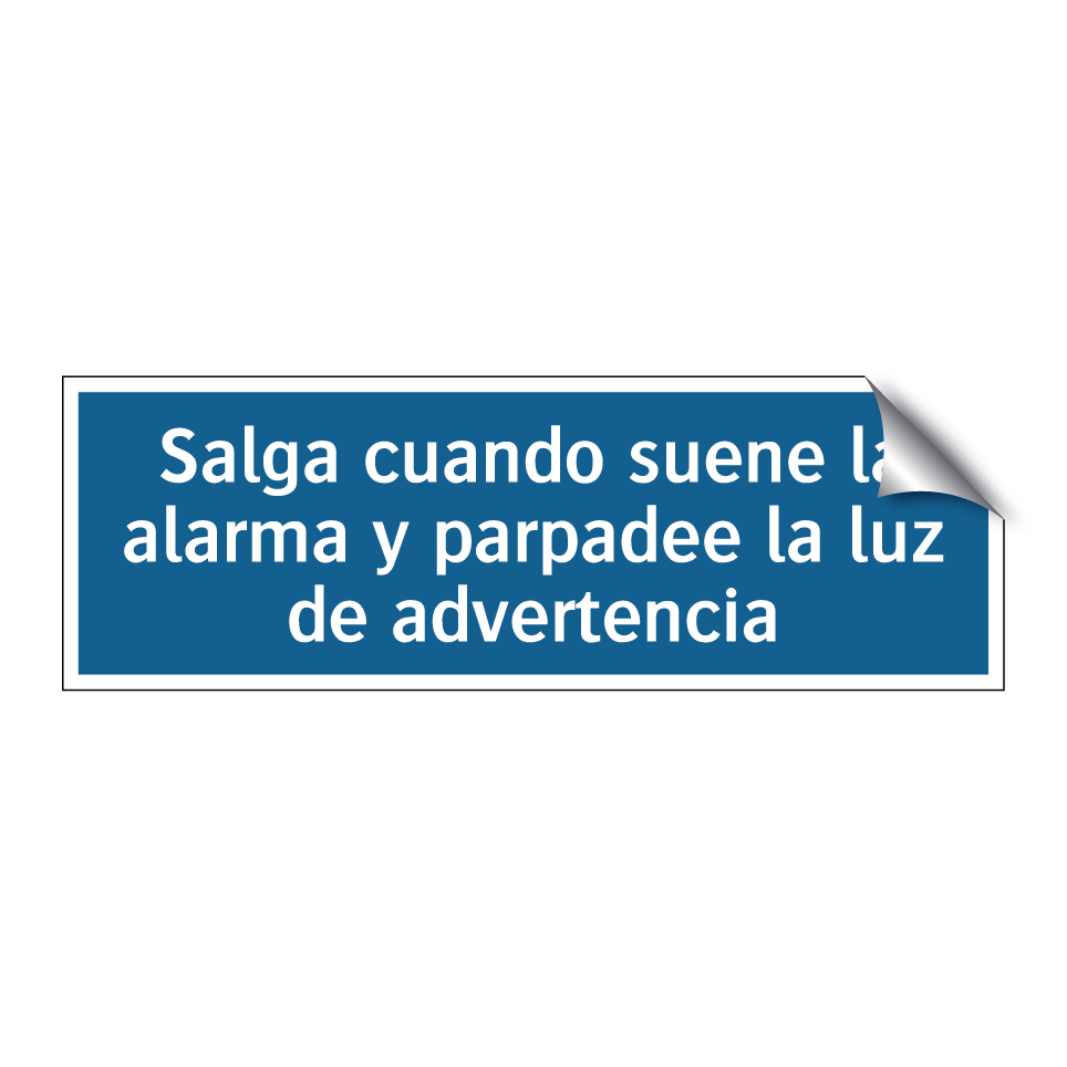Salga cuando suene la alarma y parpadee la luz de advertencia