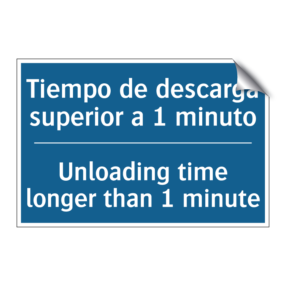 Tiempo de descarga superior a  /.../ - Unloading time longer than 1 minute /.../
