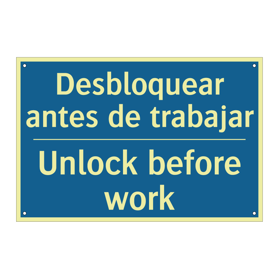Desbloquear antes de trabajar - Unlock before work