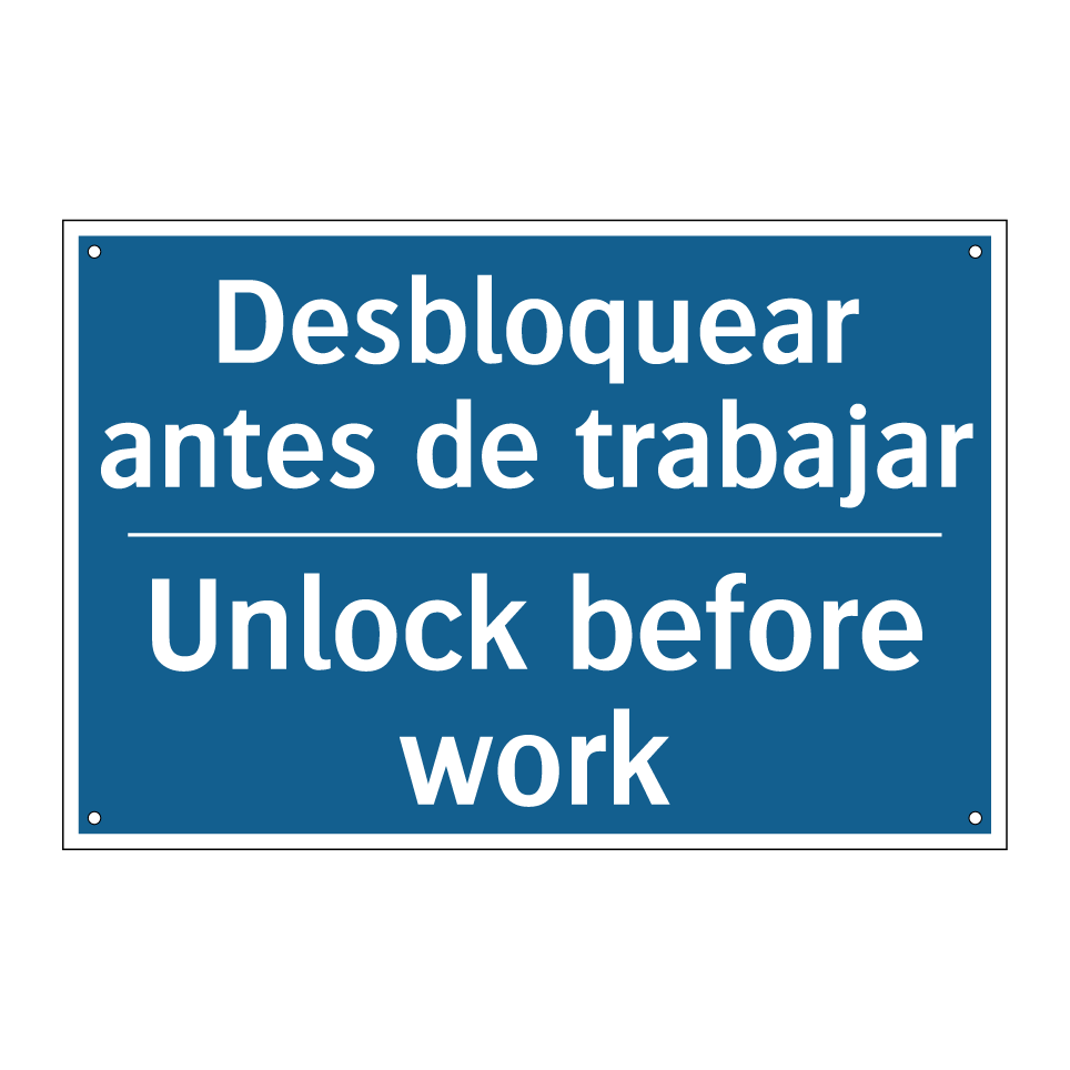 Desbloquear antes de trabajar - Unlock before work