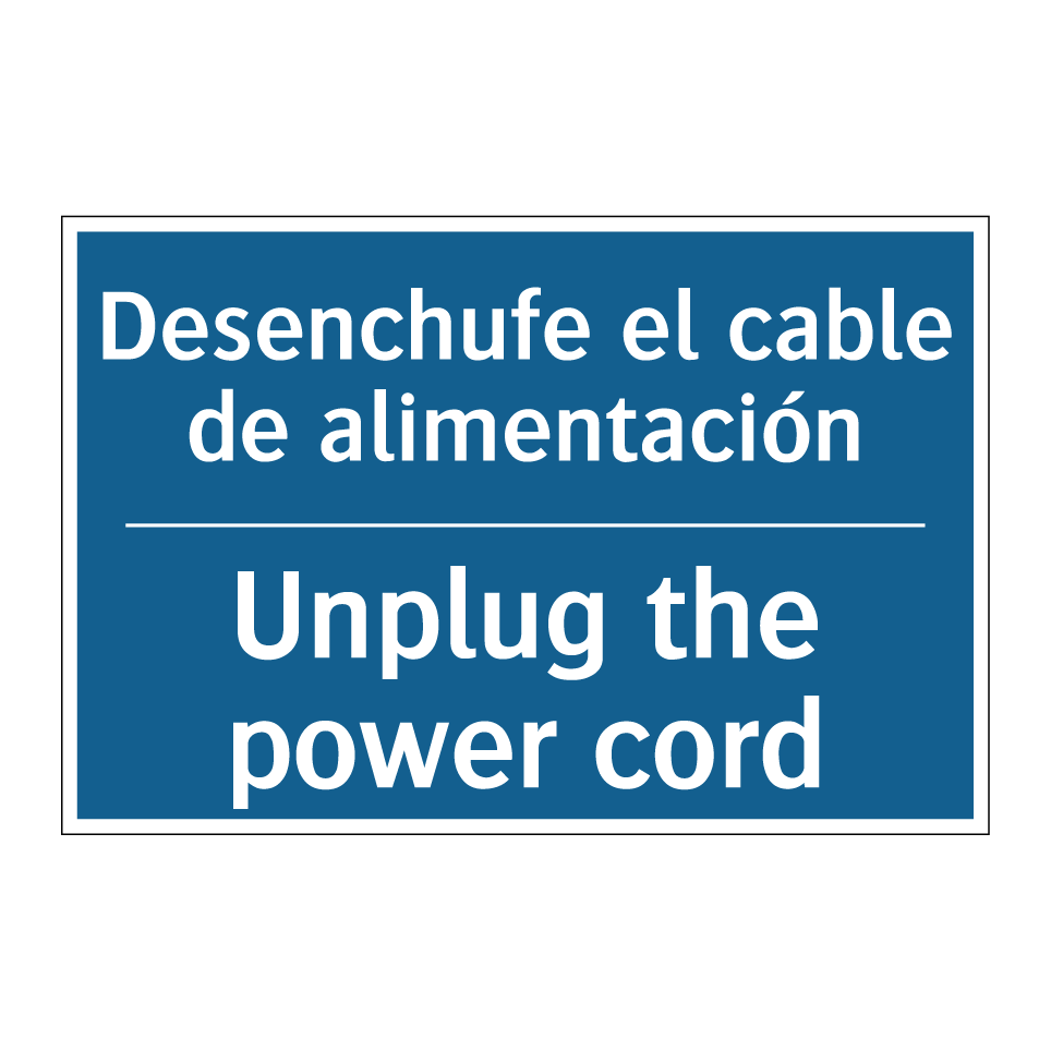 Desenchufe el cable de alimentación /.../ - Unplug the power cord