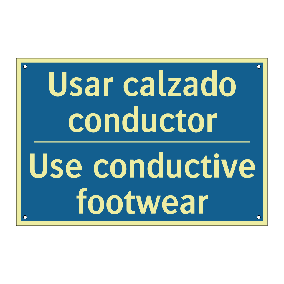 Usar calzado conductor - Use conductive footwear