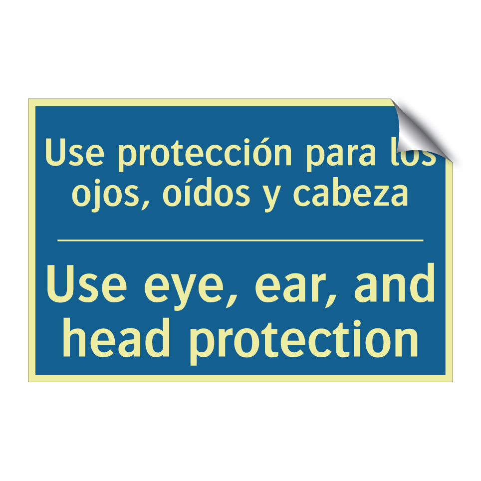 Use protección para los ojos,  /.../ - Use eye, ear, and head protection /.../