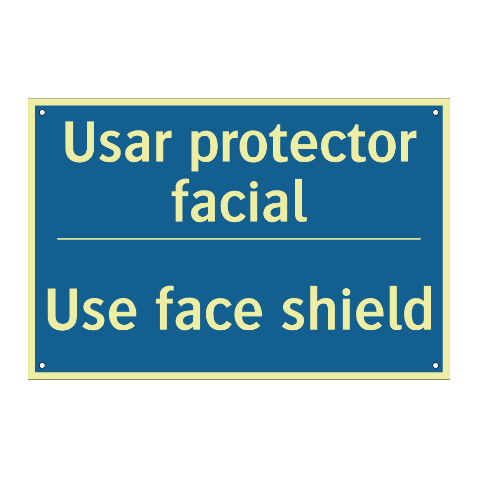 Usar protector facial - Use face shield