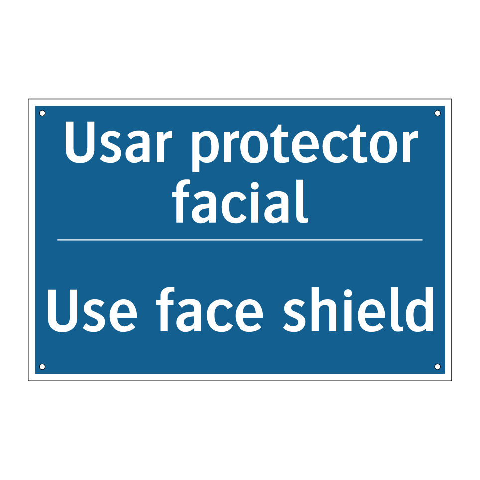Usar protector facial - Use face shield