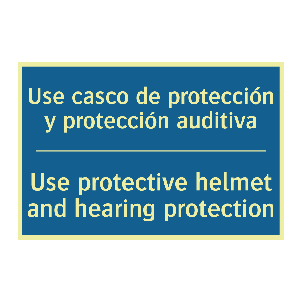 Use casco de protección y protección  /.../ - Use protective helmet and hearing  /.../