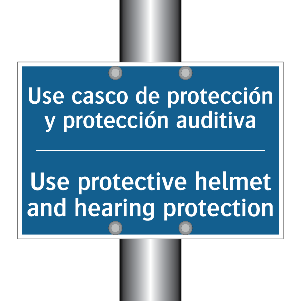 Use casco de protección y protección  /.../ - Use protective helmet and hearing  /.../