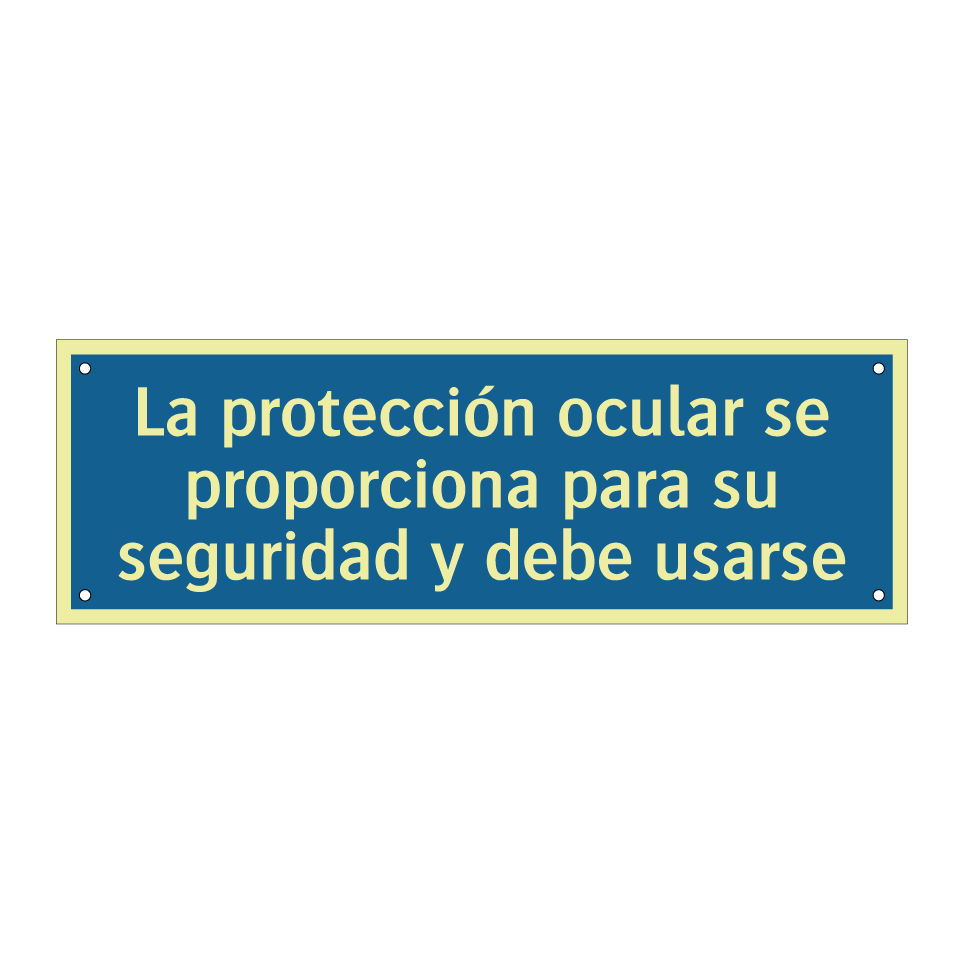 La protección ocular se proporciona para su seguridad y debe usarse