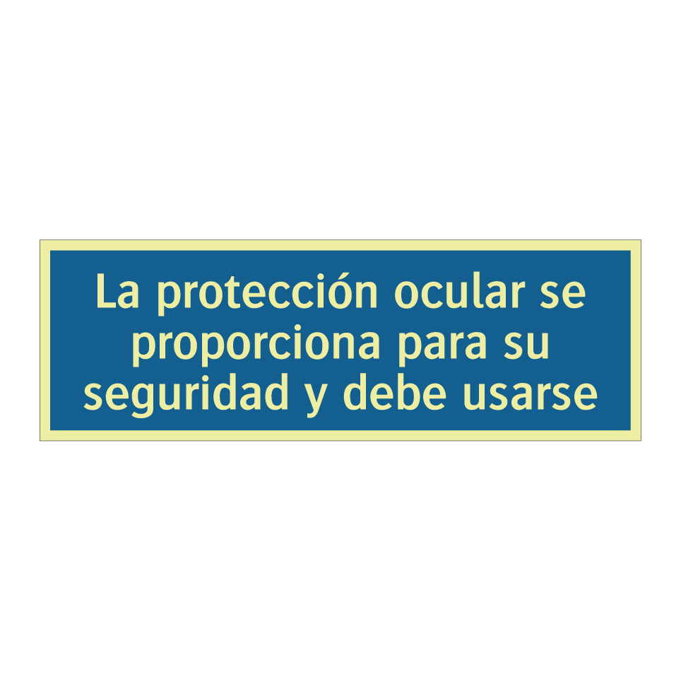 La protección ocular se proporciona para su seguridad y debe usarse