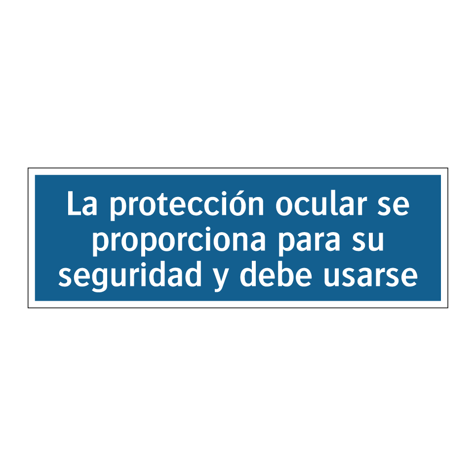 La protección ocular se proporciona para su seguridad y debe usarse