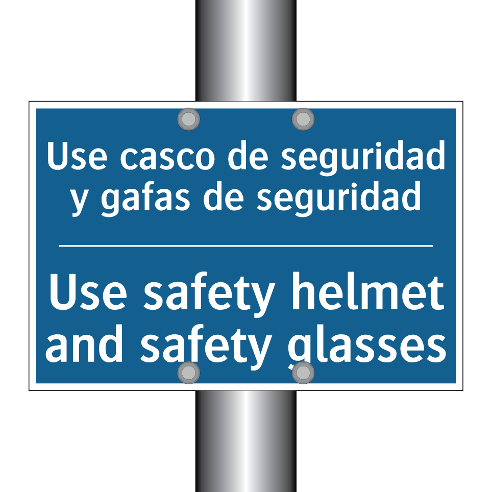 Use casco de seguridad y gafas  /.../ - Use safety helmet and safety glasses /.../