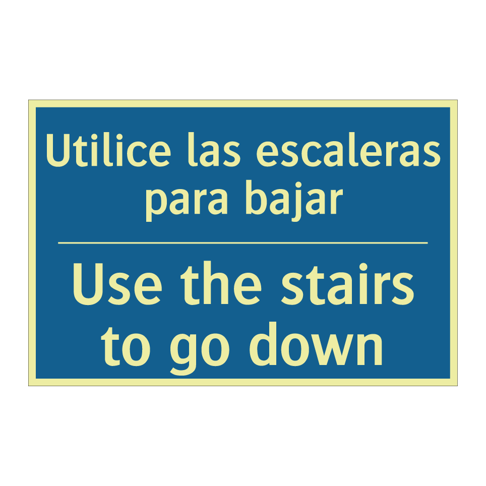 Utilice las escaleras para bajar /.../ - Use the stairs to go down