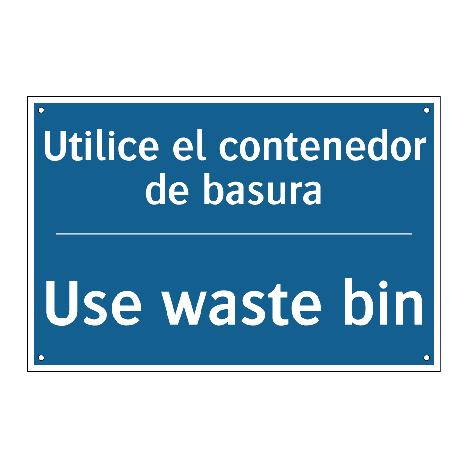 Utilice el contenedor de basura /.../ - Use waste bin