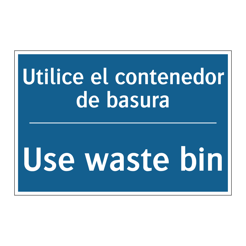 Utilice el contenedor de basura /.../ - Use waste bin