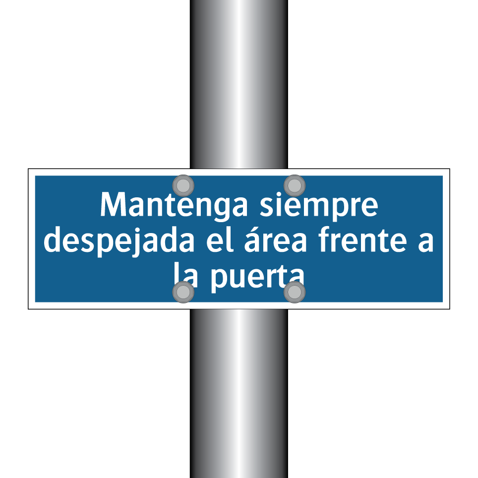 Mantenga siempre despejada el área frente a la puerta